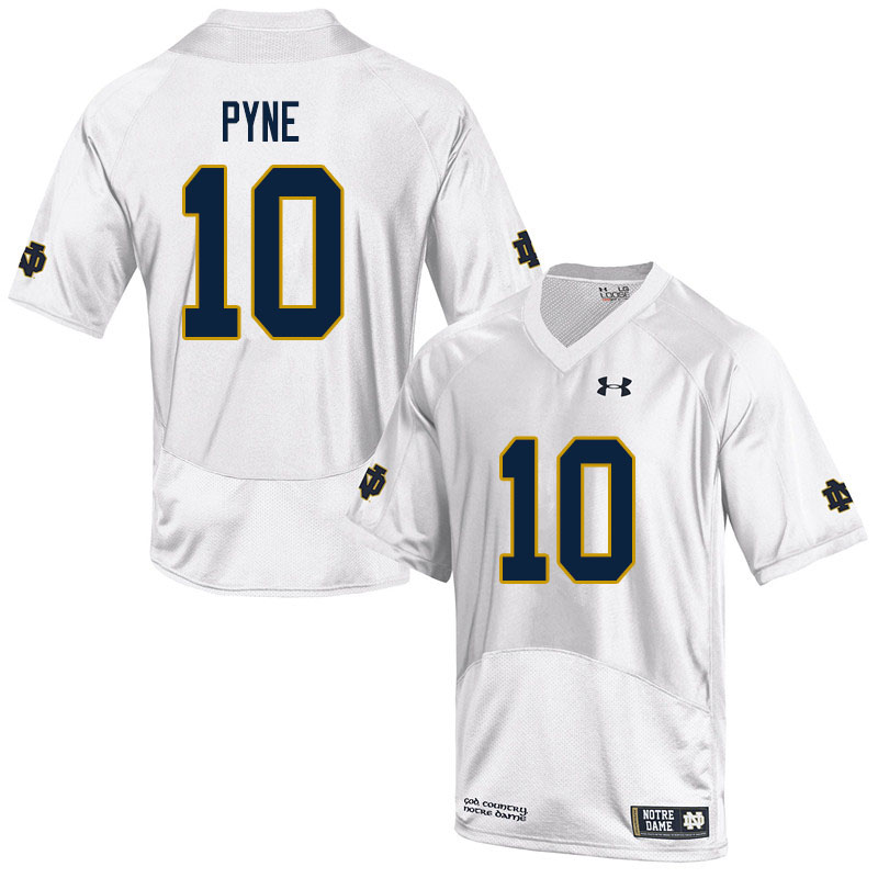 Men's NCAA Notre Dame Fighting Irish #10 Drew Pyne Stitched College Under Armour Authentic White Football Jersey UI10N01LT